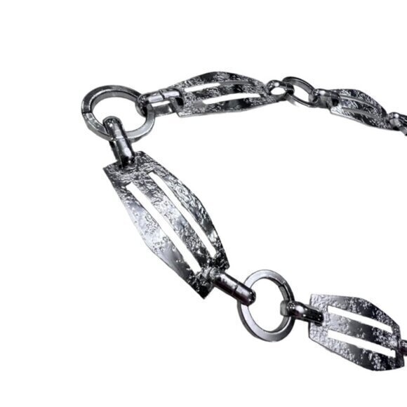 Accessories - Shiny Silver Chain Belt‎ Up to 35" BOHO Coastal Preppy Nautical Dressy Office